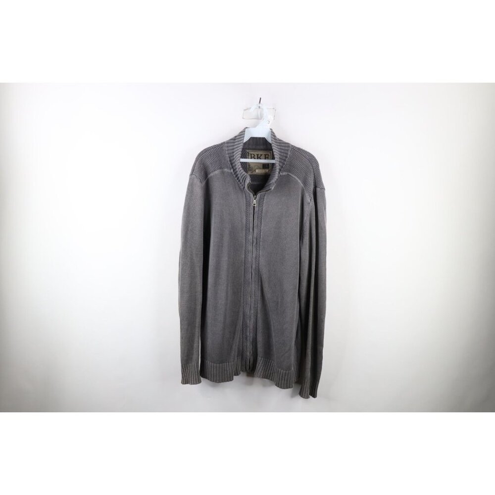 Buckle BKE Mens Size Large Athletic Fit Knit Full Zip Cardigan Sweater Gray